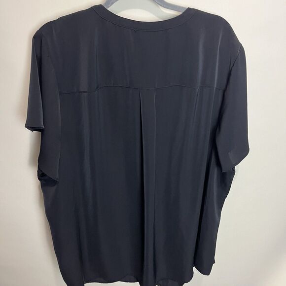 Torrid Black Harper Studio Crepe de Chine Flutter Short Sleeve Plus Size 4X 26 - Picture 5 of 9